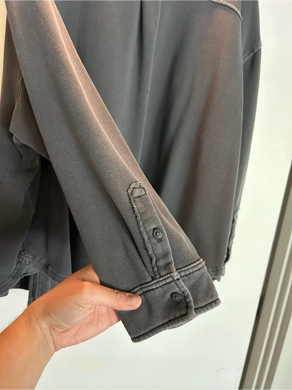 aerie Washed Black Shirt Jacket - Picture 6 of 6